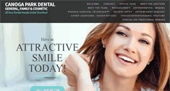 Desktop Screenshot of canogaparkdentalcare.com